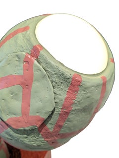 "Lost" Contemporary Pastel Abstract Cactus Inspired Paper-mâché Light Sculpture