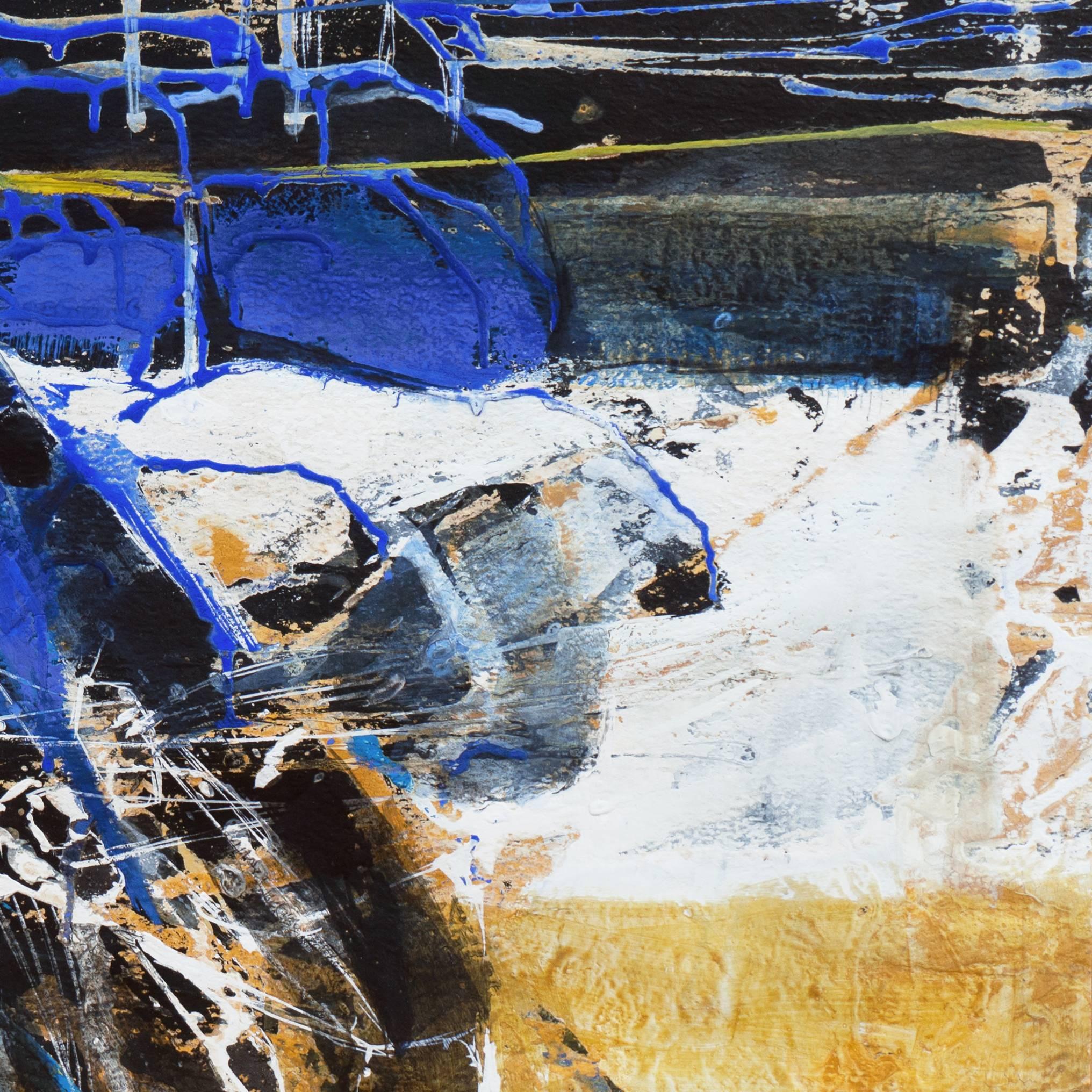 'Abstract in Coral and Indigo', American Action Painting For Sale 4