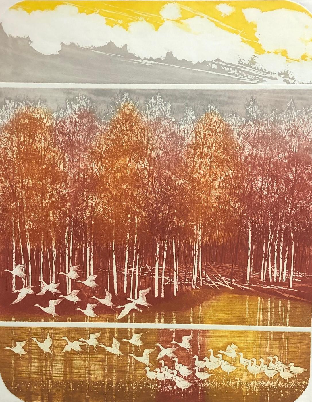Pradera-Grabado de edición limitada, firmado por el artista