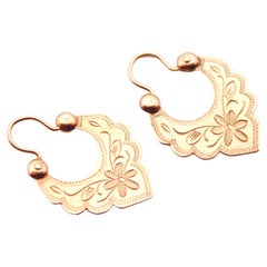 Russain Imperial Soviet Kokoshnik Dangle Earrings solid 14K Rose Gold /4gr
