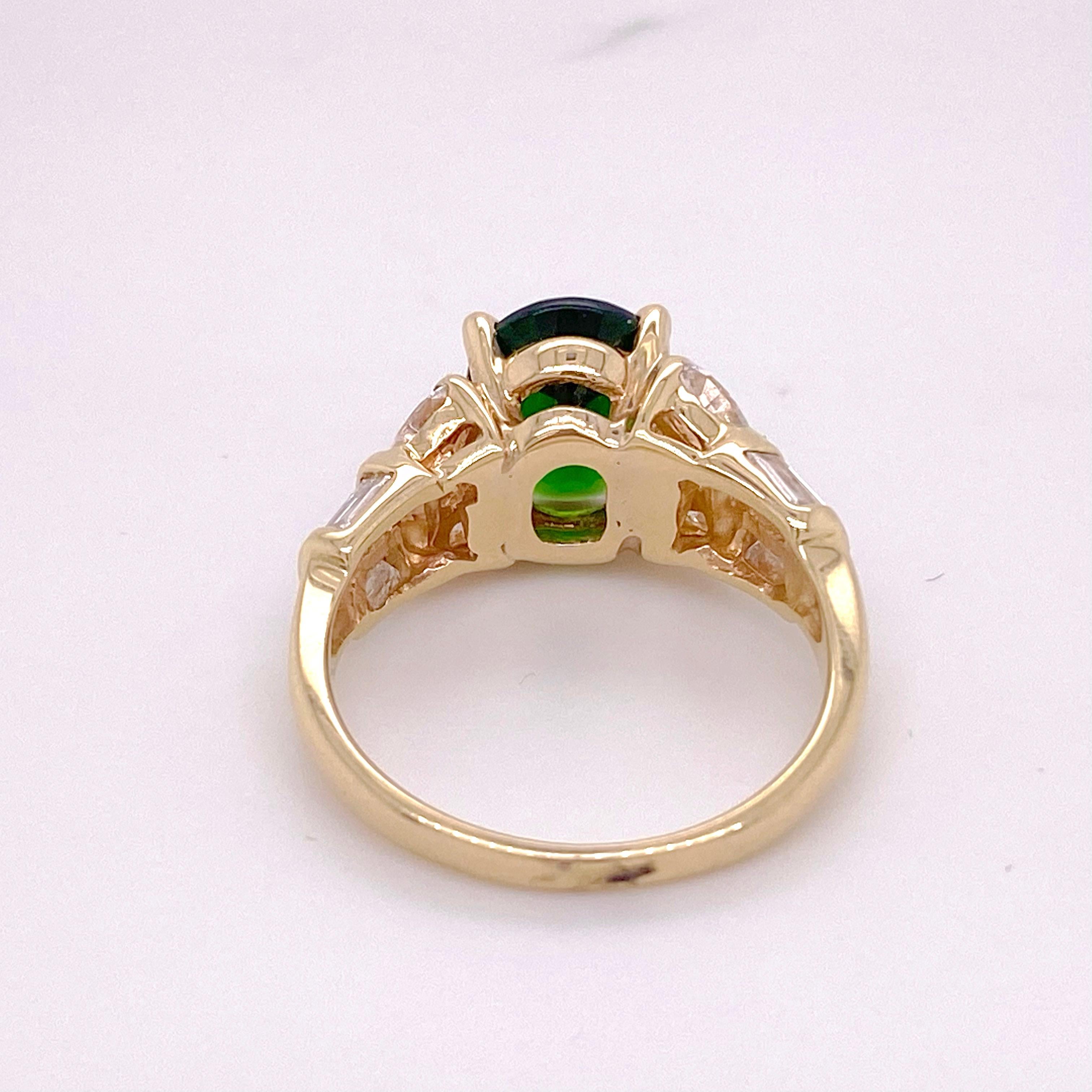 green gemstone engagement rings