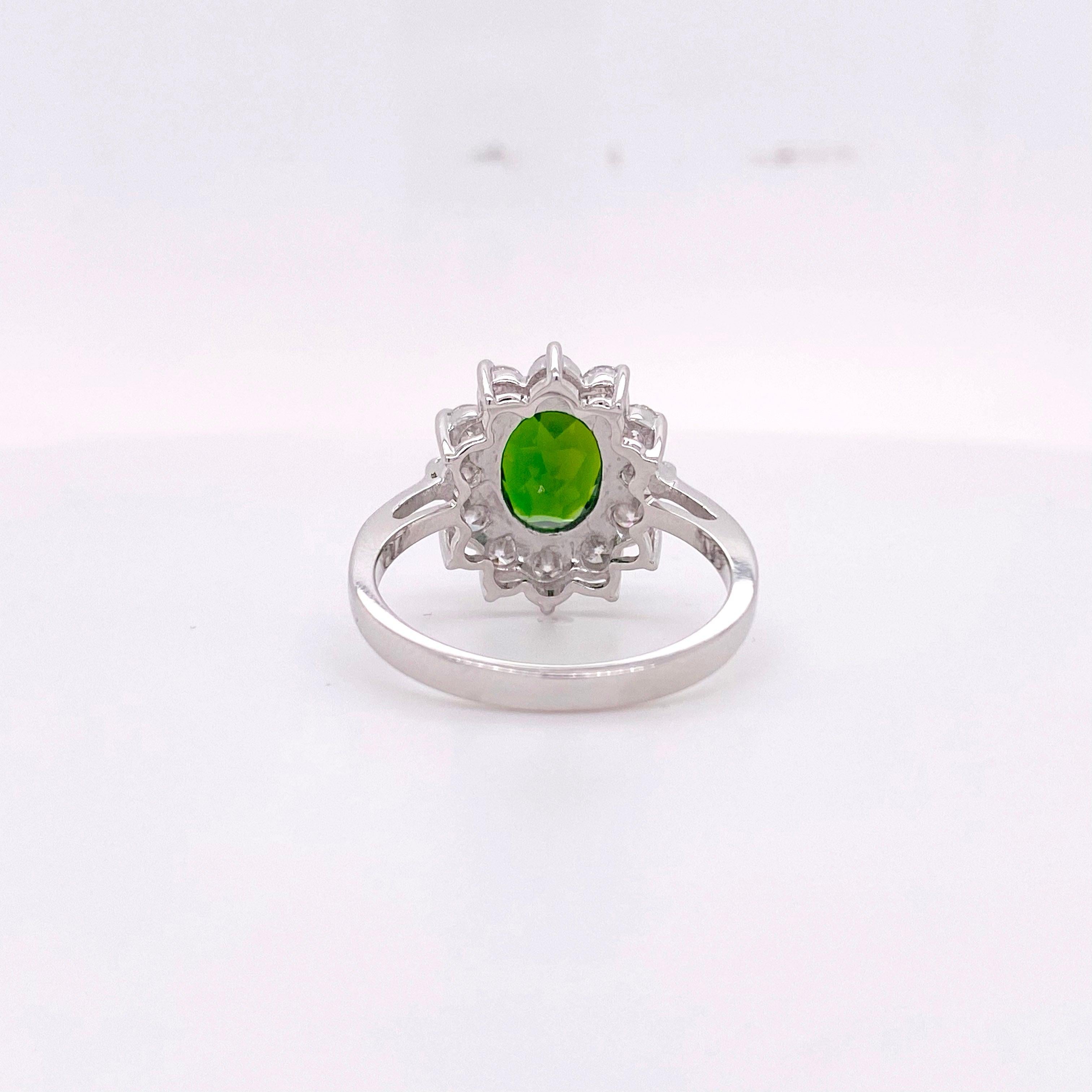 Anillo de Diamantes de Russalita, Oro Blanco, Russalita de 2 Quilates con Diamantes de 1 Quilate  4