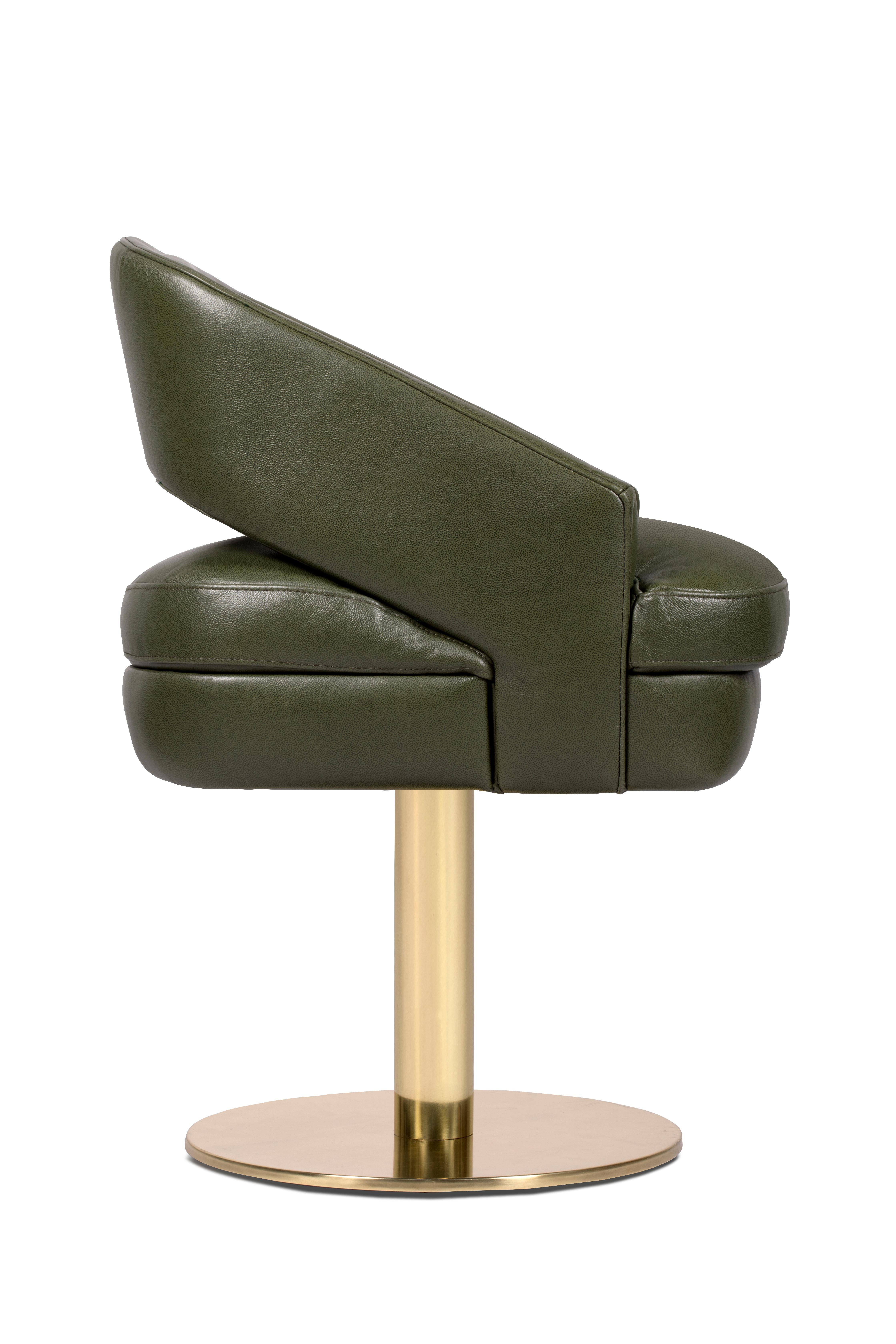 olive green leather dining chairs