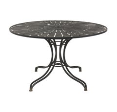 Russel Woodard American Black Enameled Iron Round Dining Table