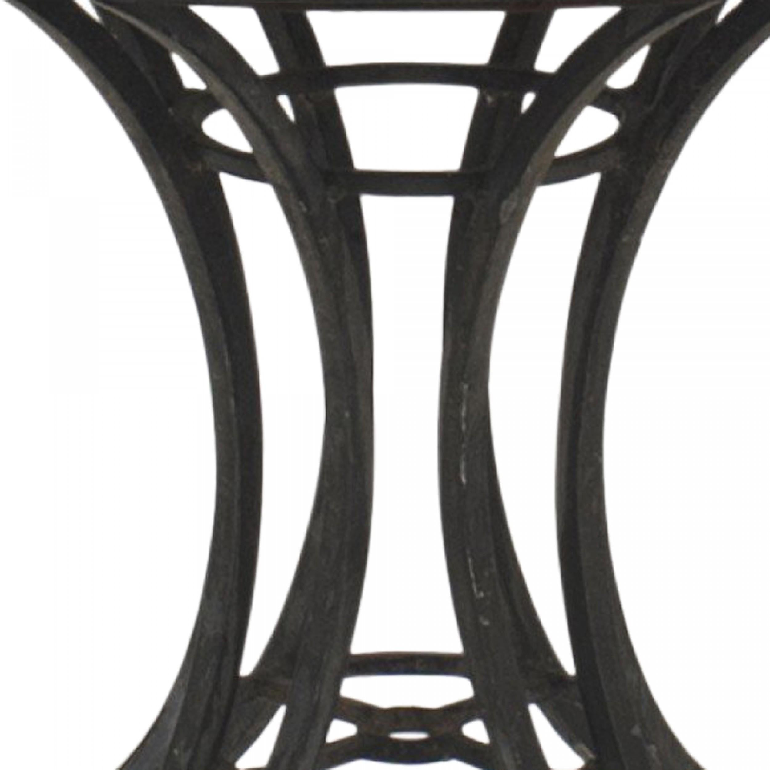 Américain Table de salle à manger ronde en fer émaillé noir Russell Woodard en vente