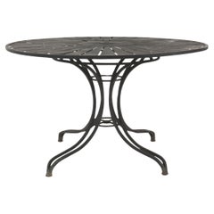 Russel Woodard American Black Enameled Iron Round Dining Table