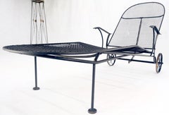 Russel Woodard Mesh Body Adjustable Back Chaise Lounge on Wheels 1960s MINT