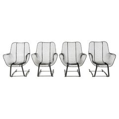 Russel Woodard Sculptura Bounce Arm Chairs, Set of Four