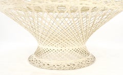 Russel Woodard Spun Fiberglass Glass Top 44" Round Outdoor Coffee Table MINT