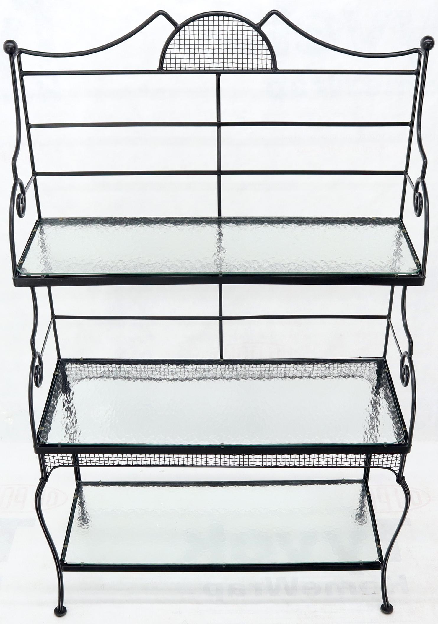 bakers rack glass shelves