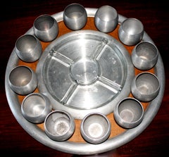 Ensemble de service en aluminium filé Russel Wright 1945