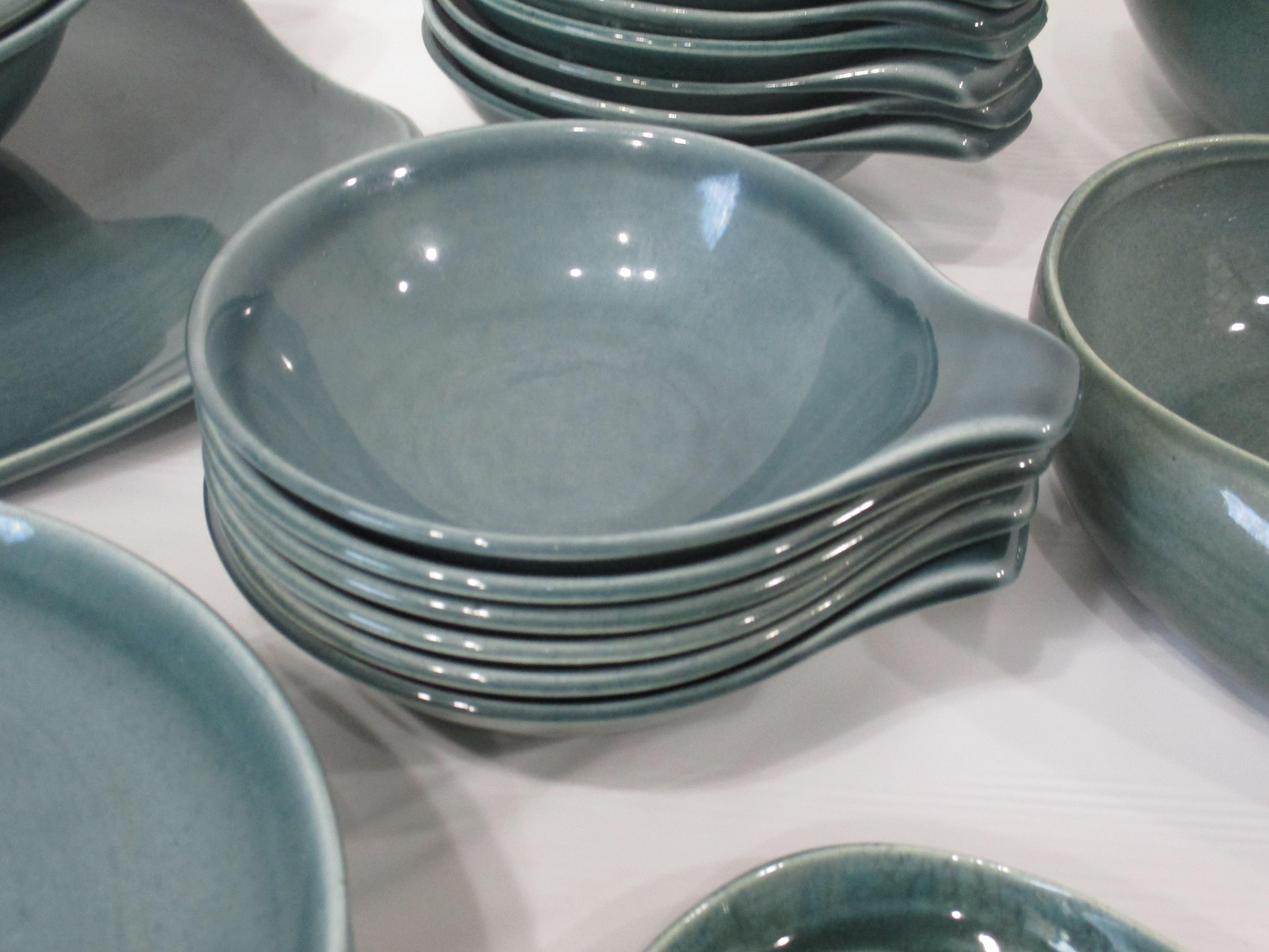 Russel Wright American Modern 42 Piece Dinner Ware Set with Serving Pcs. 8