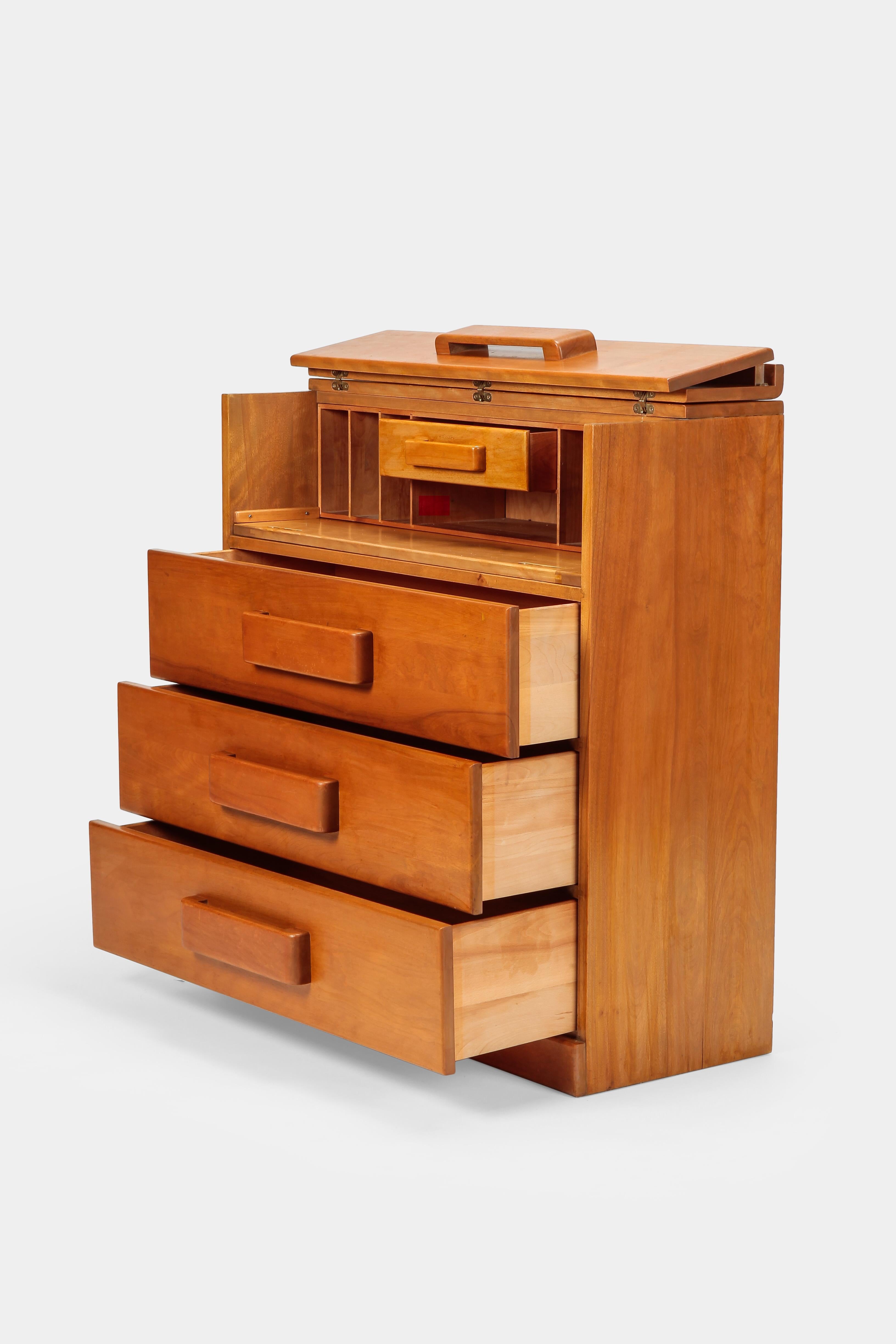 Attributed to Russel Wright American Modern Maple Secretaire Snyders, 1930s In Good Condition In Basel, CH