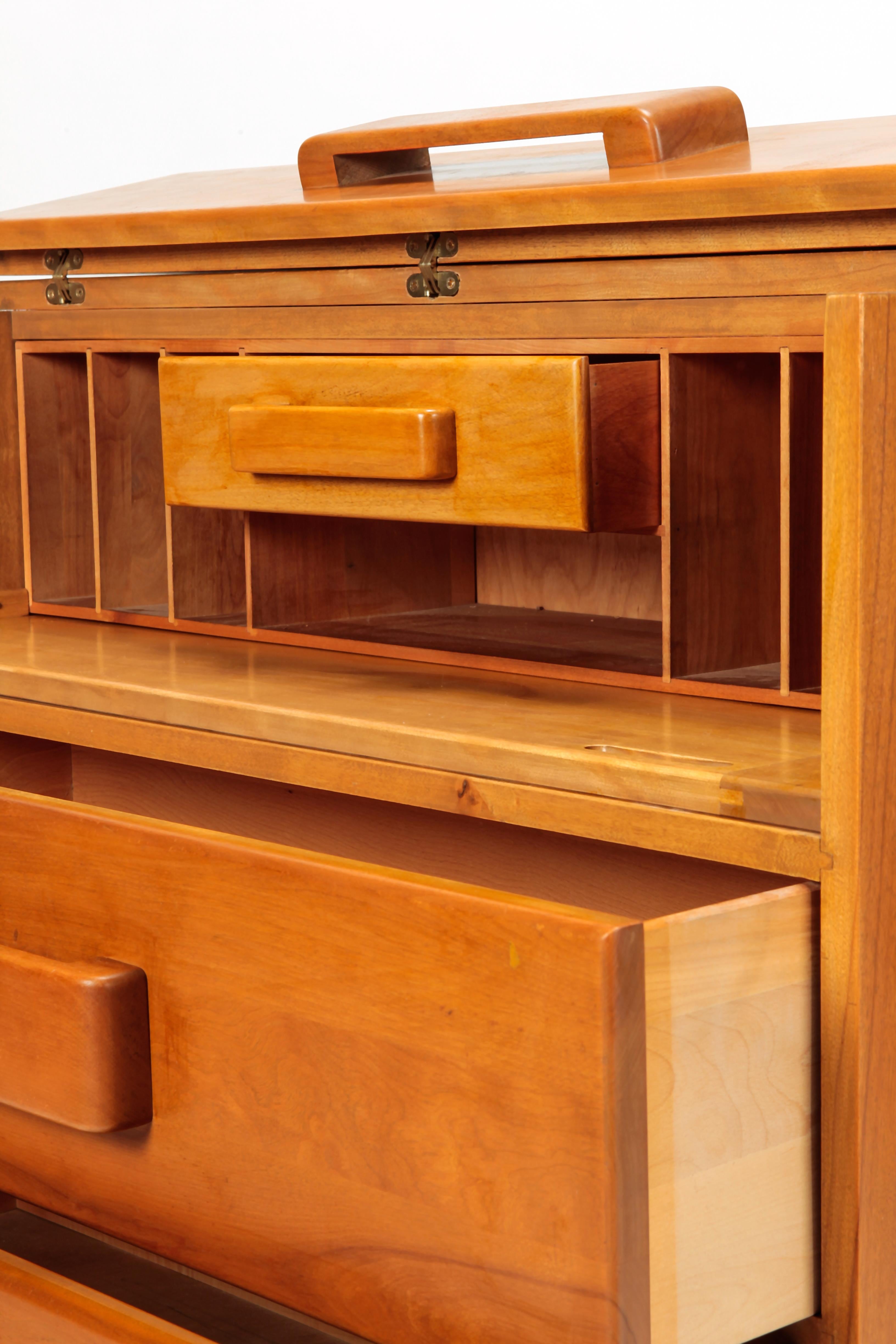 Attributed to Russel Wright American Modern Maple Secretaire Snyders, 1930s 3