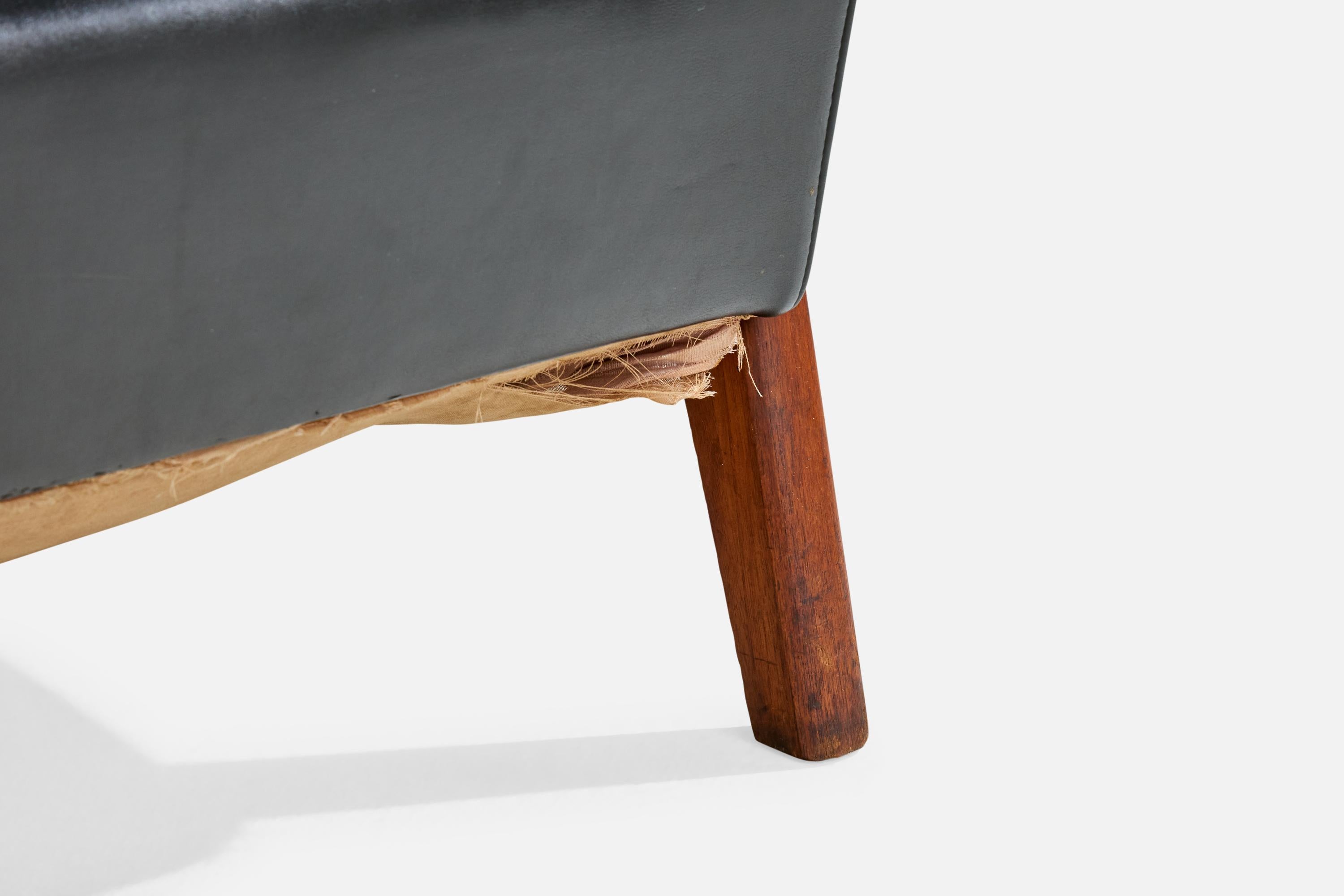 Attribuzione Russel Wright, Sedia da salotto, Wood, Vinile, USA, anni '40 in vendita 6