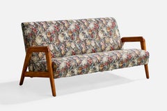 Russel Wright Attribution, Sofa, Holz, Stoff, USA, 1940er Jahre