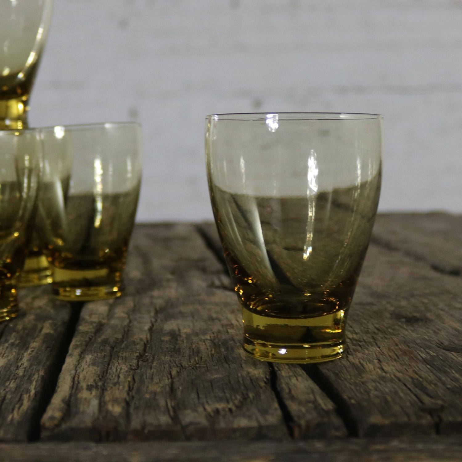 Russel Wright Chartreuse Morgantown American Modern Juice Glasses Set of Six 7