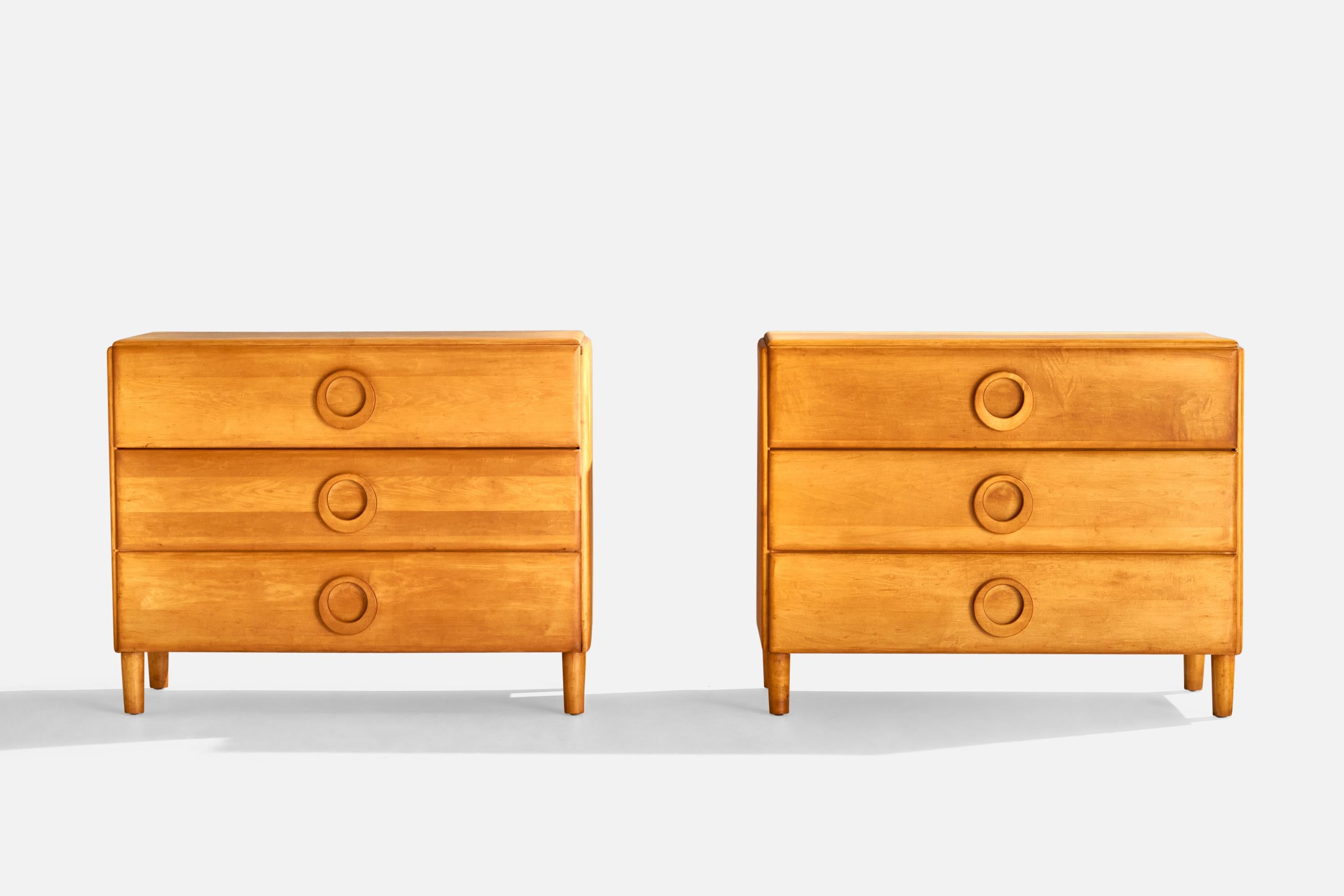 American Russel Wright, Chests of Drawers, Maple, USA, 1950s For Sale