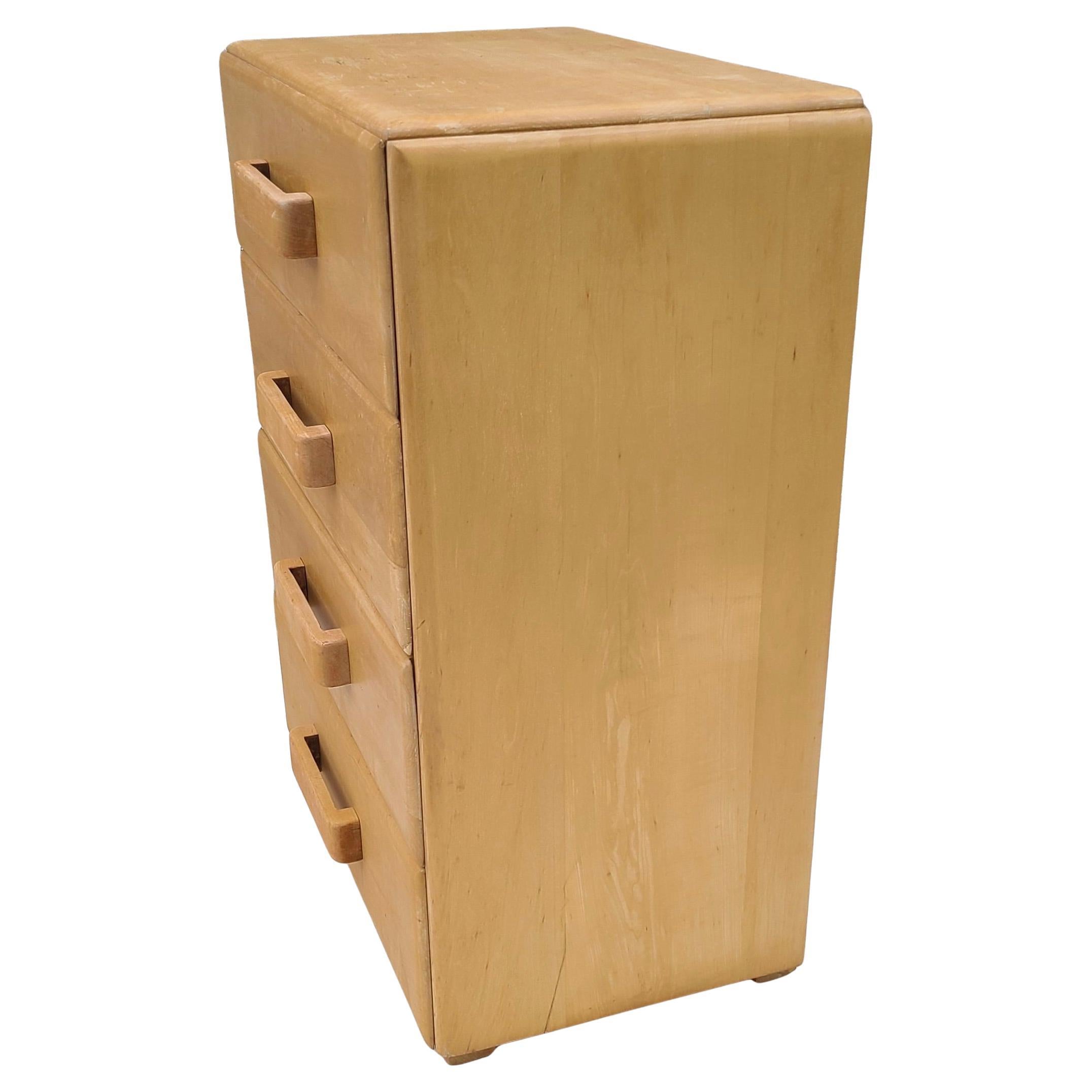 Maple Russel Wright Conant Ball 4 drawer dresser For Sale