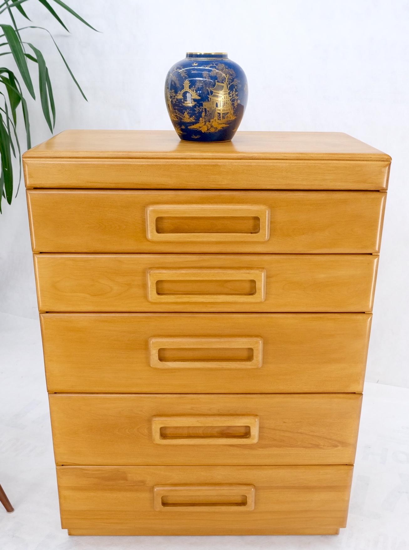 Russel Wright Conant Ball Mid-Century Modern Solid Birch High Chest Dresser Mint For Sale 9