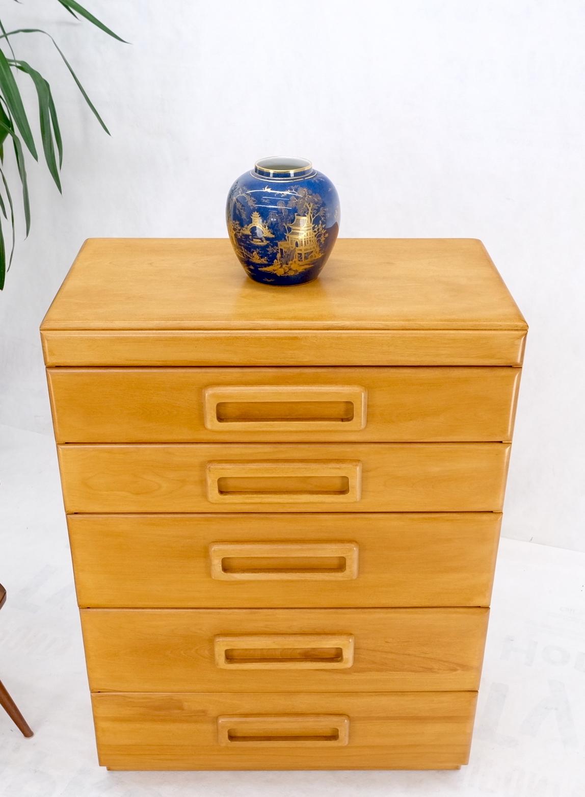 Russel Wright Conant Ball Mid-Century Modern Solid Birch High Chest Dresser Mint For Sale 10