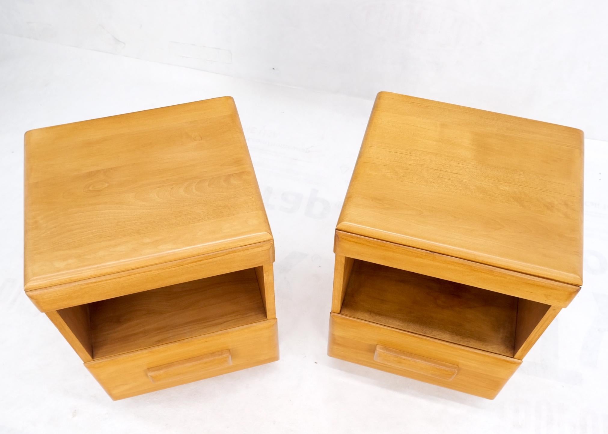 Russel Wright Conant Ball Pair Mid Century Modern Blond Birch Night Stands MINT! For Sale 4