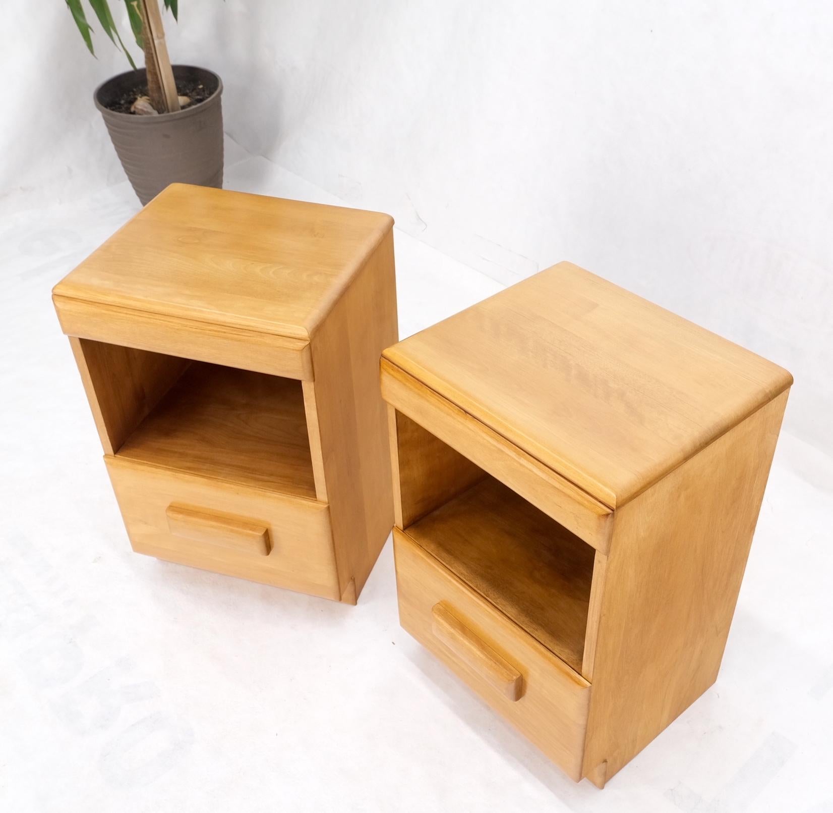 Russel Wright Conant Ball Pair Mid Century Modern Blond Birch Night Stands MINT! For Sale 5