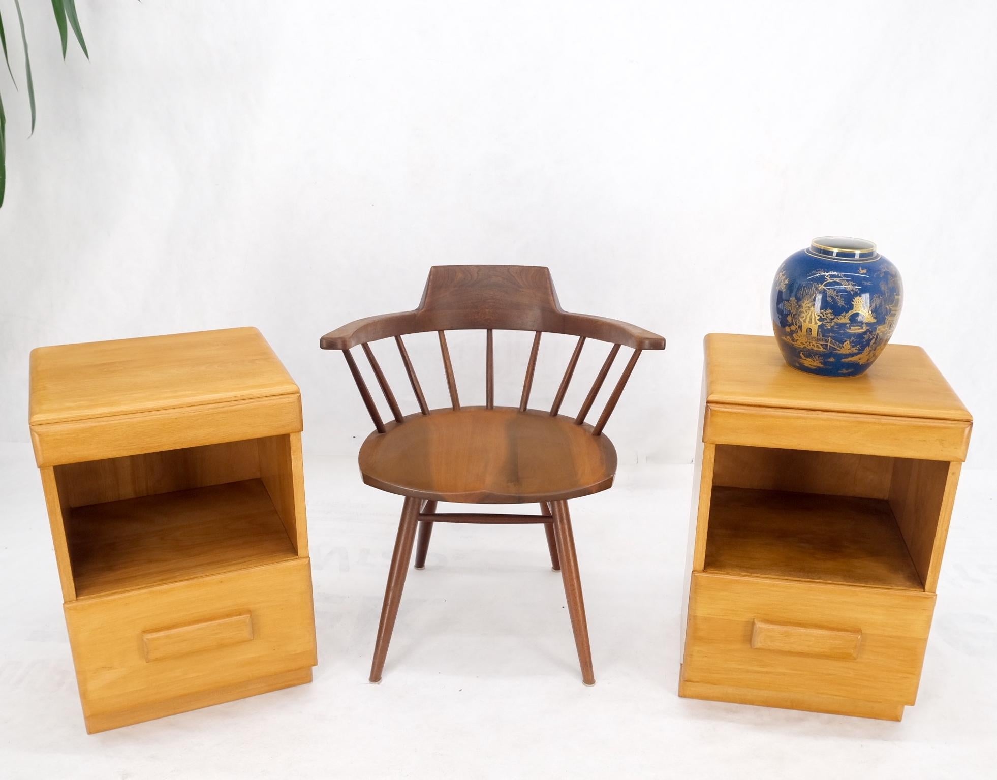 Russel Wright Conant Ball Pair Mid Century Modern Blond Birch Night Stands MINT! For Sale 6