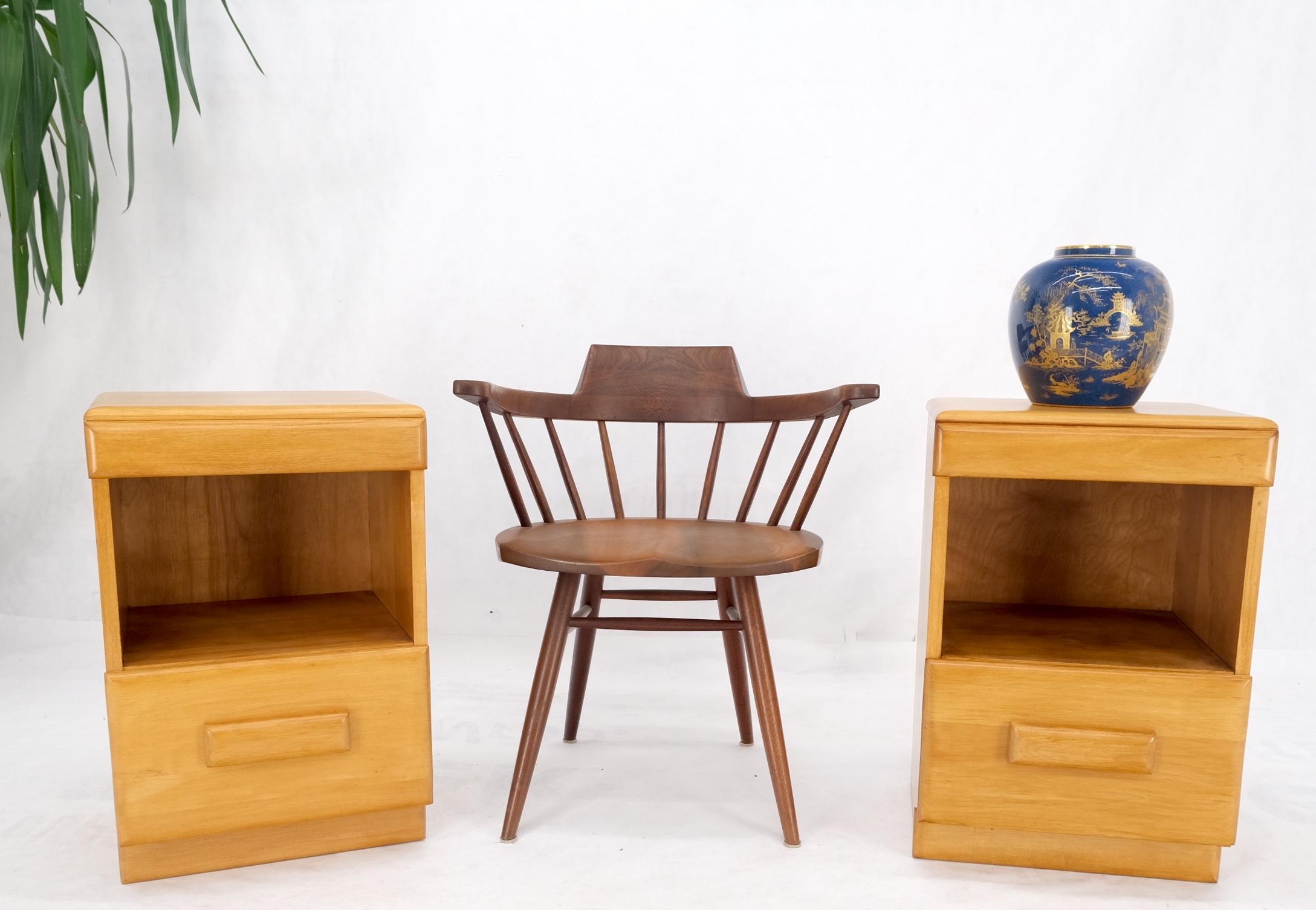 Russel Wright Conant Ball Pair Mid Century Modern Blond Birch Night Stands MINT! For Sale 7
