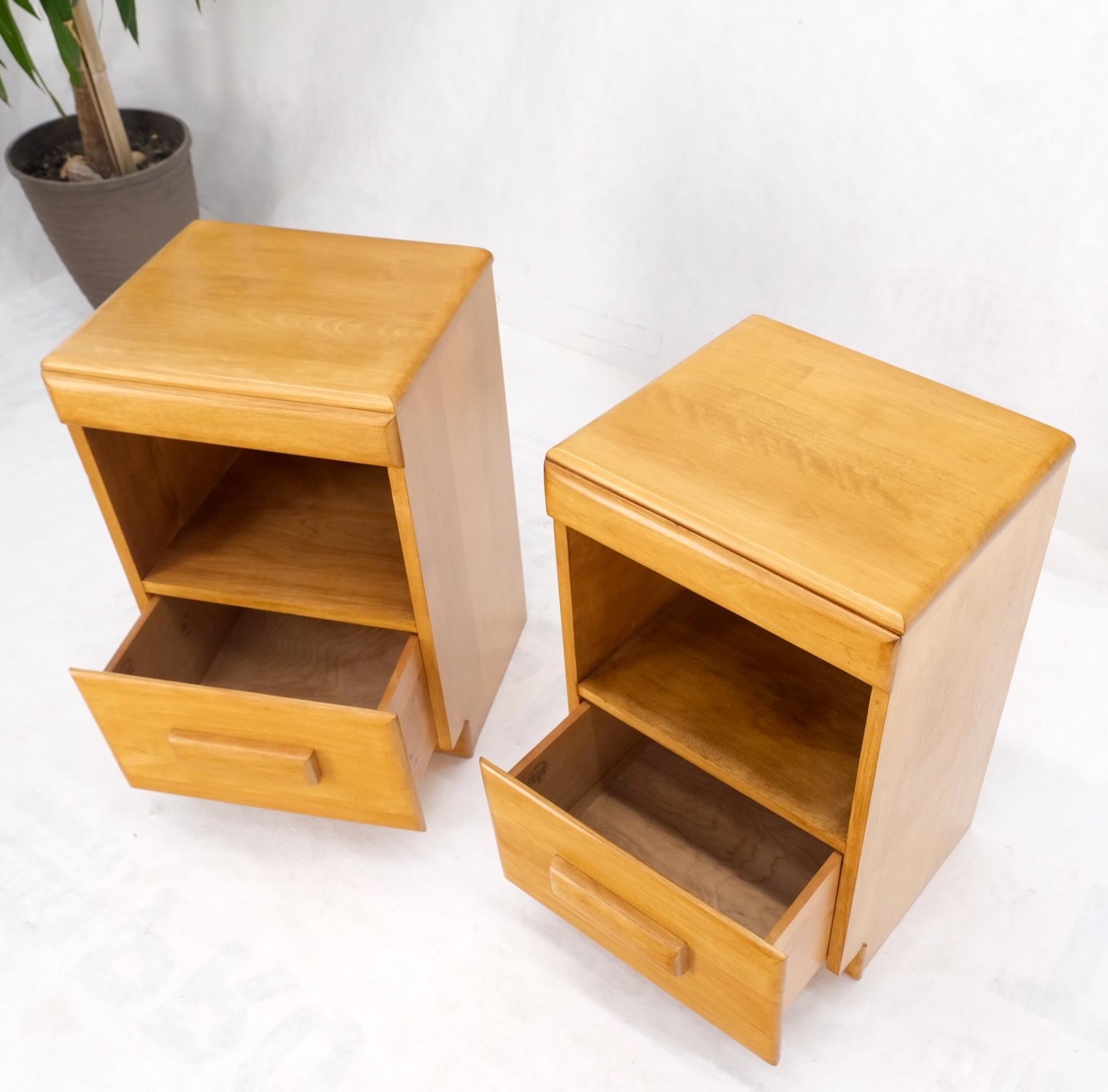 Russel Wright Conant Ball Pair Mid Century Modern Blond Birch Night Stands MINT! For Sale 9