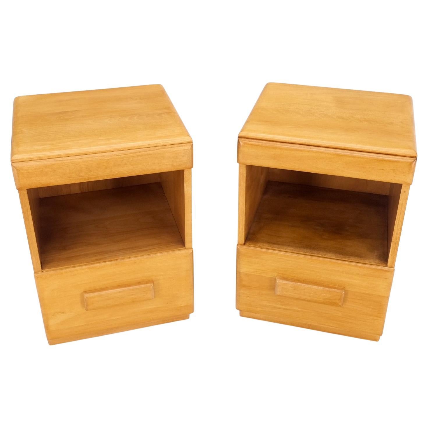 Russel Wright Conant Ball Pair Mid Century Modern Blond Birch Night Stands MINT! For Sale