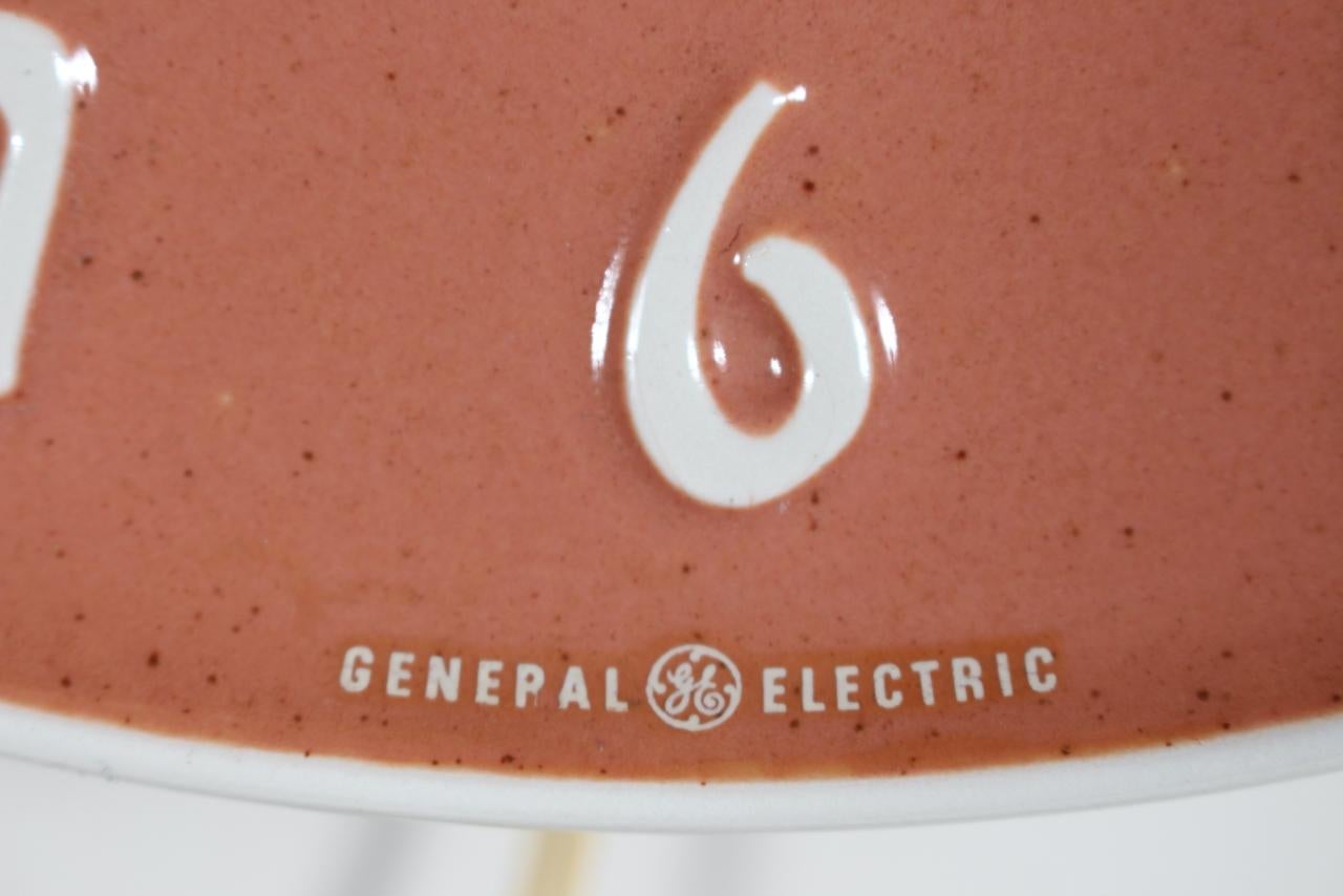 Russel Wright General Electric & Harkerware Ceramic Coral Hanging Wall Clock For Sale 2