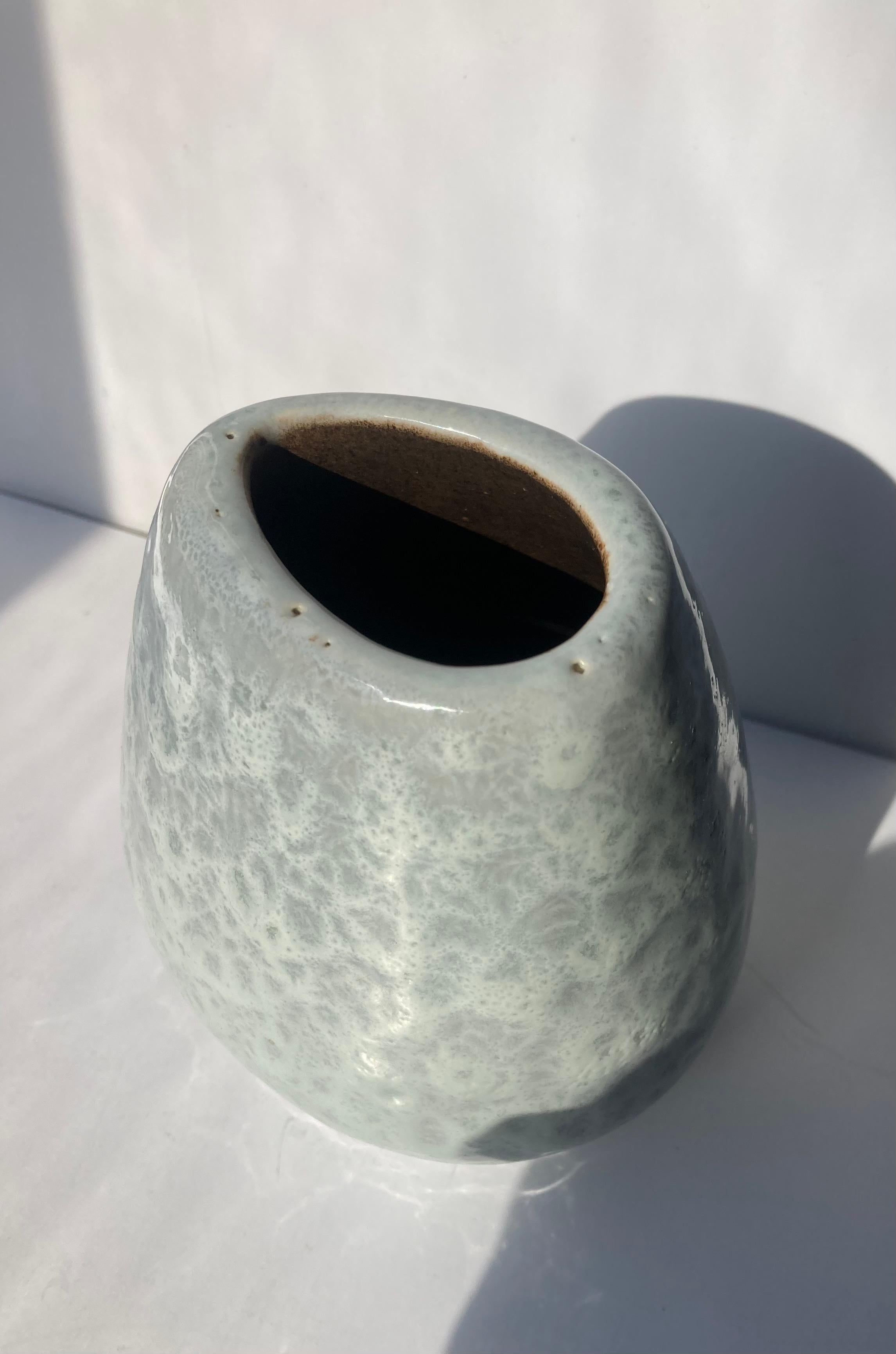 Modern Russel Wright crystalline glaze , pottery /  ceramic vase