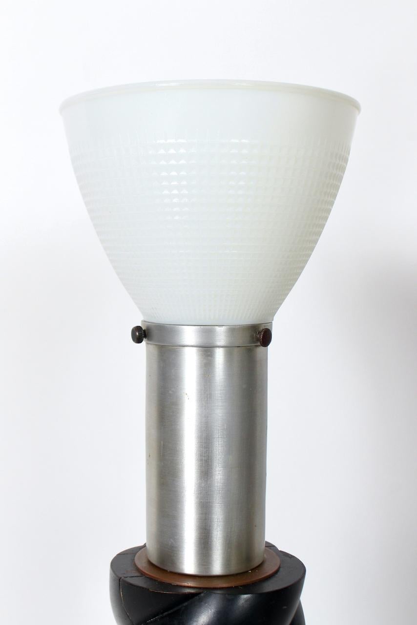 Russel Wright Ebonized Oak Barley Twist Table Lamp, Circa 1940 For Sale 4