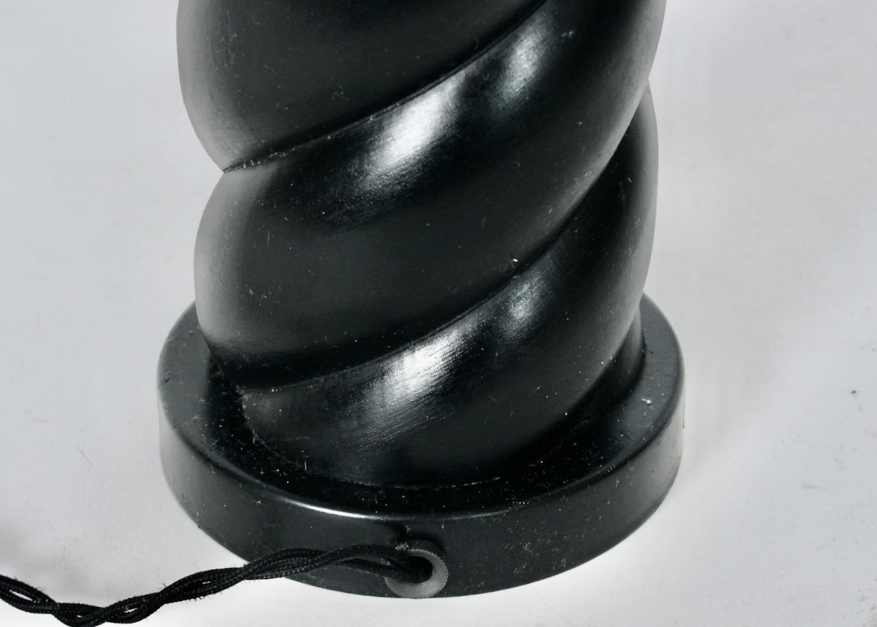 Russel Wright Ebonized Oak Barley Twist Table Lamp, Circa 1940 For Sale 7