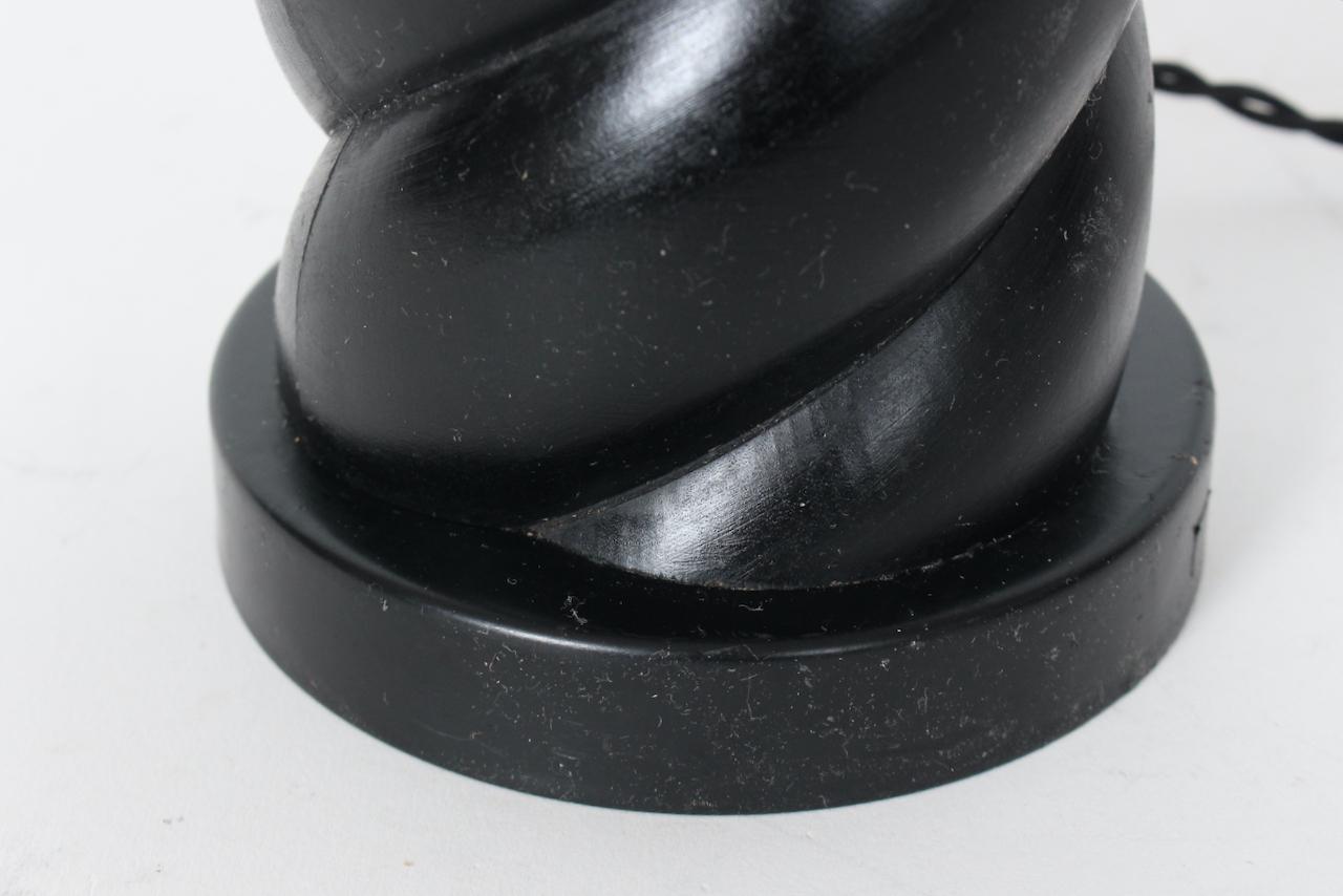 Russel Wright Ebonized Oak Barley Twist Table Lamp, Circa 1940 For Sale 8