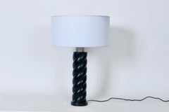 Russel Wright Ebonized Oak Barley Twist Table Lamp, Circa 1940