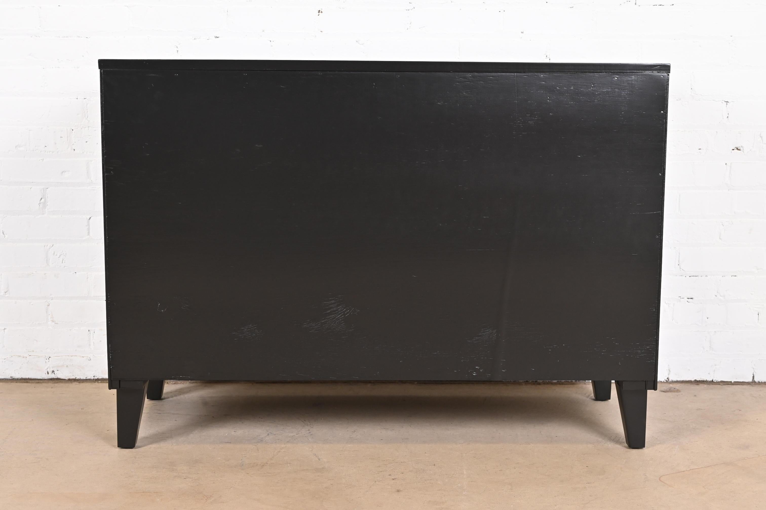 Russel Wright for Conant Ball American Modern Black Lacquered Chest of Drawers For Sale 5