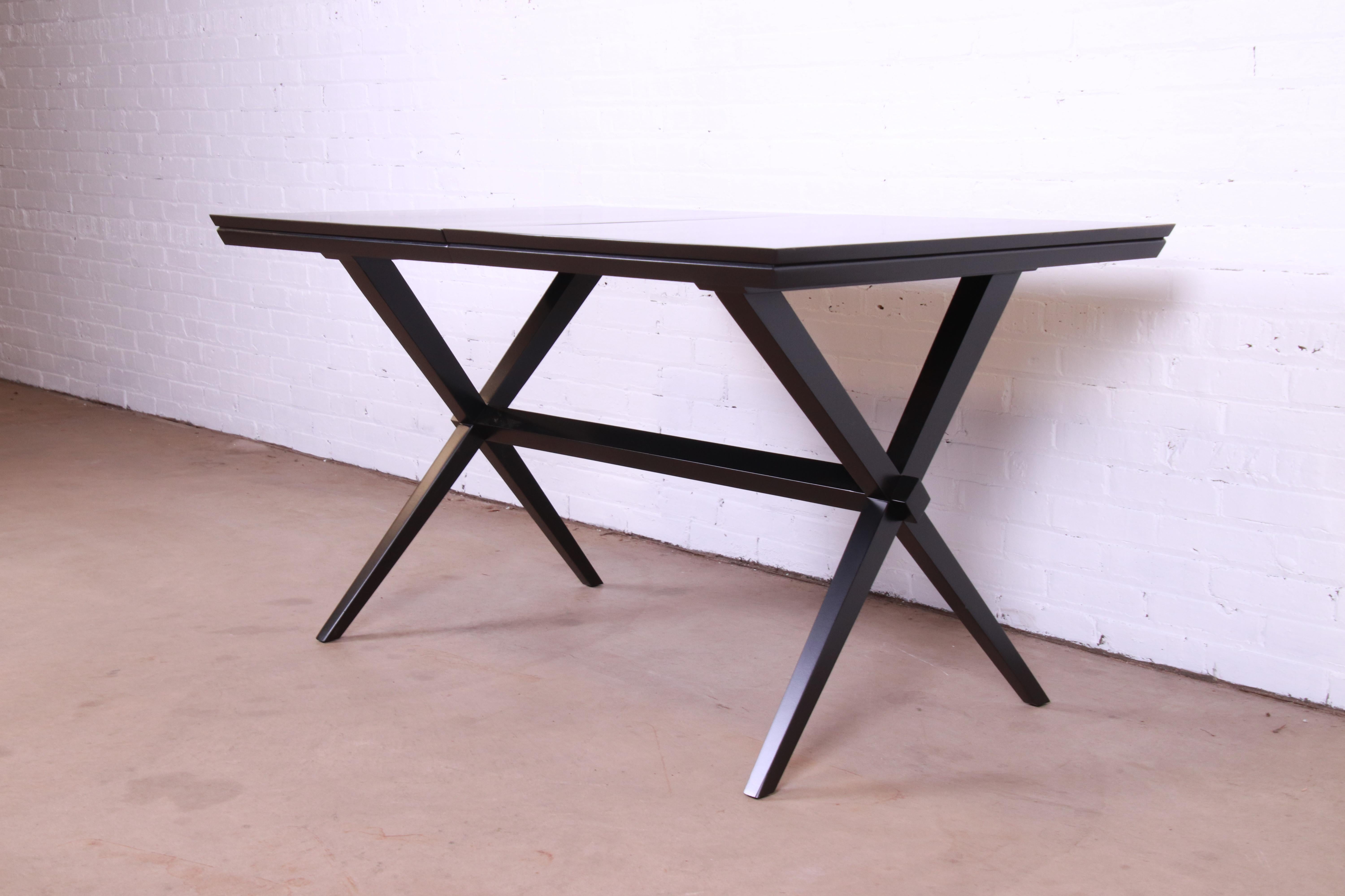 Russel Wright for Conant Ball Black Lacquered Solid Birch Dining Table 5