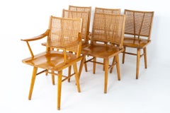 Russel Wright for Conant Ball MCM Blonde Midcentury Dining Chairs, Set of 6