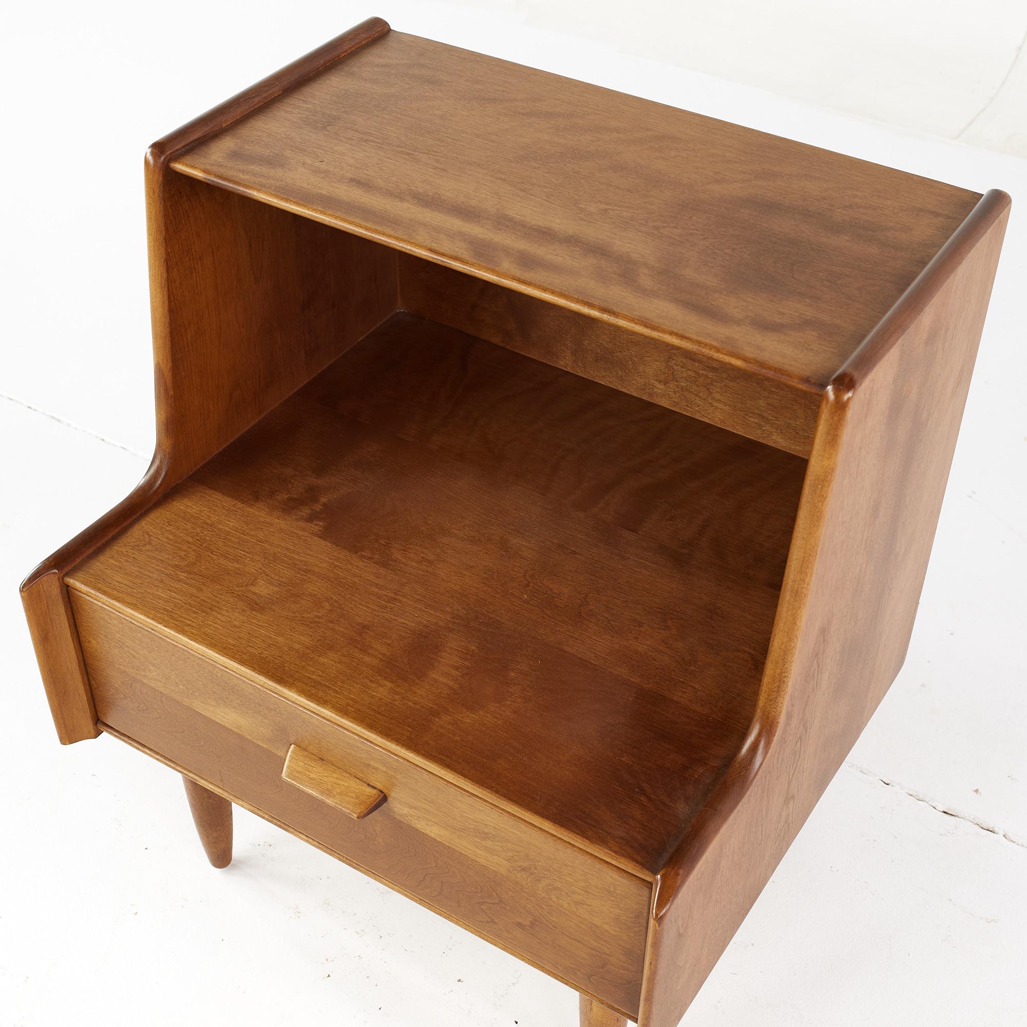 American Russel Wright for Conant Ball Mid Century Maple Nightstand For Sale