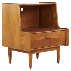 Retro Russel Wright for Conant Ball Mid Century Maple Nightstand