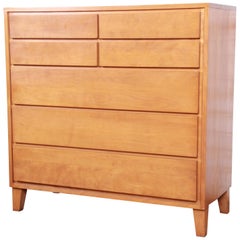 Russel Wright for Conant Ball Mid-Century Modern Maple Highboy Dresser, 1950s