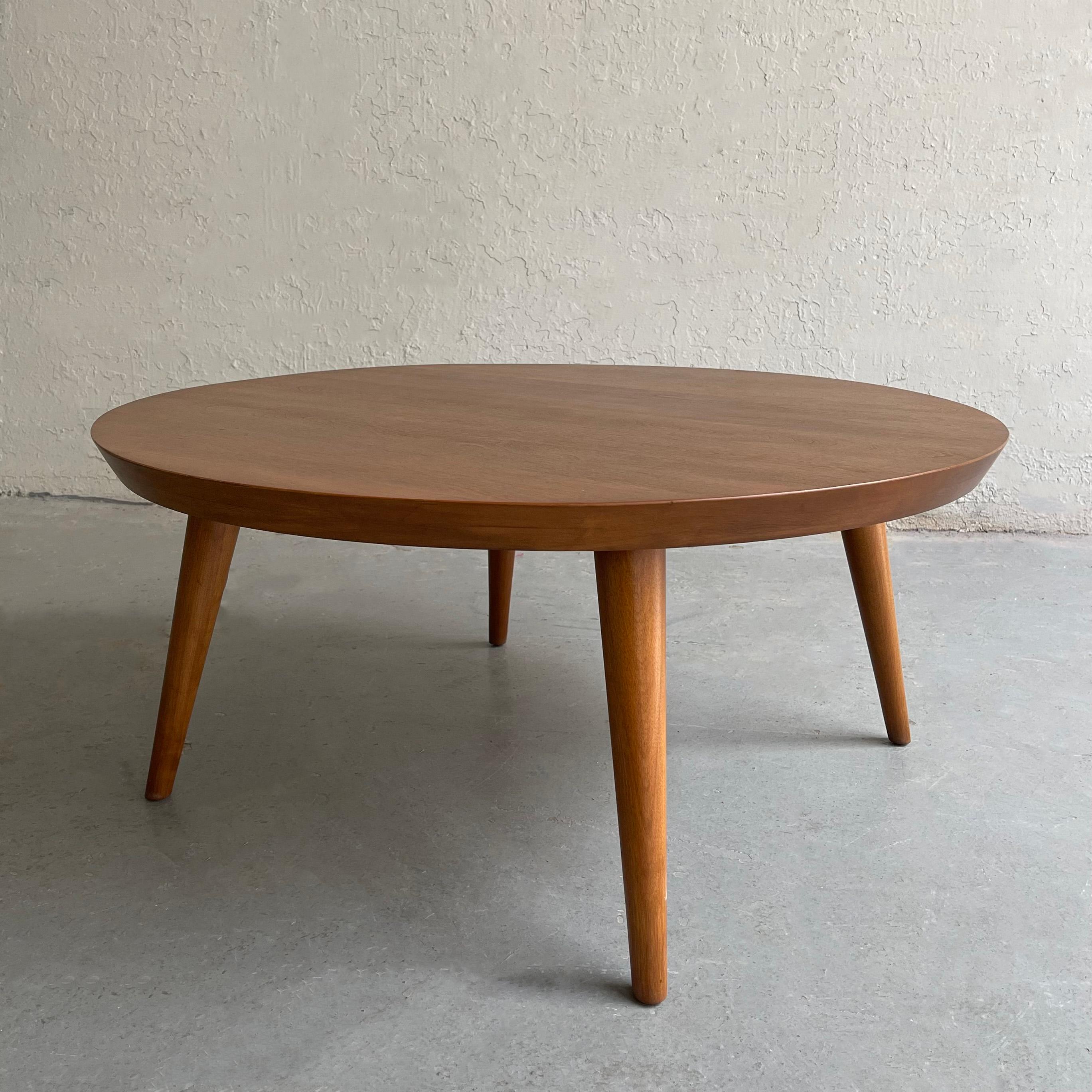 Russel Wright for Conant Ball Round Ash Coffee Table In Good Condition In Brooklyn, NY