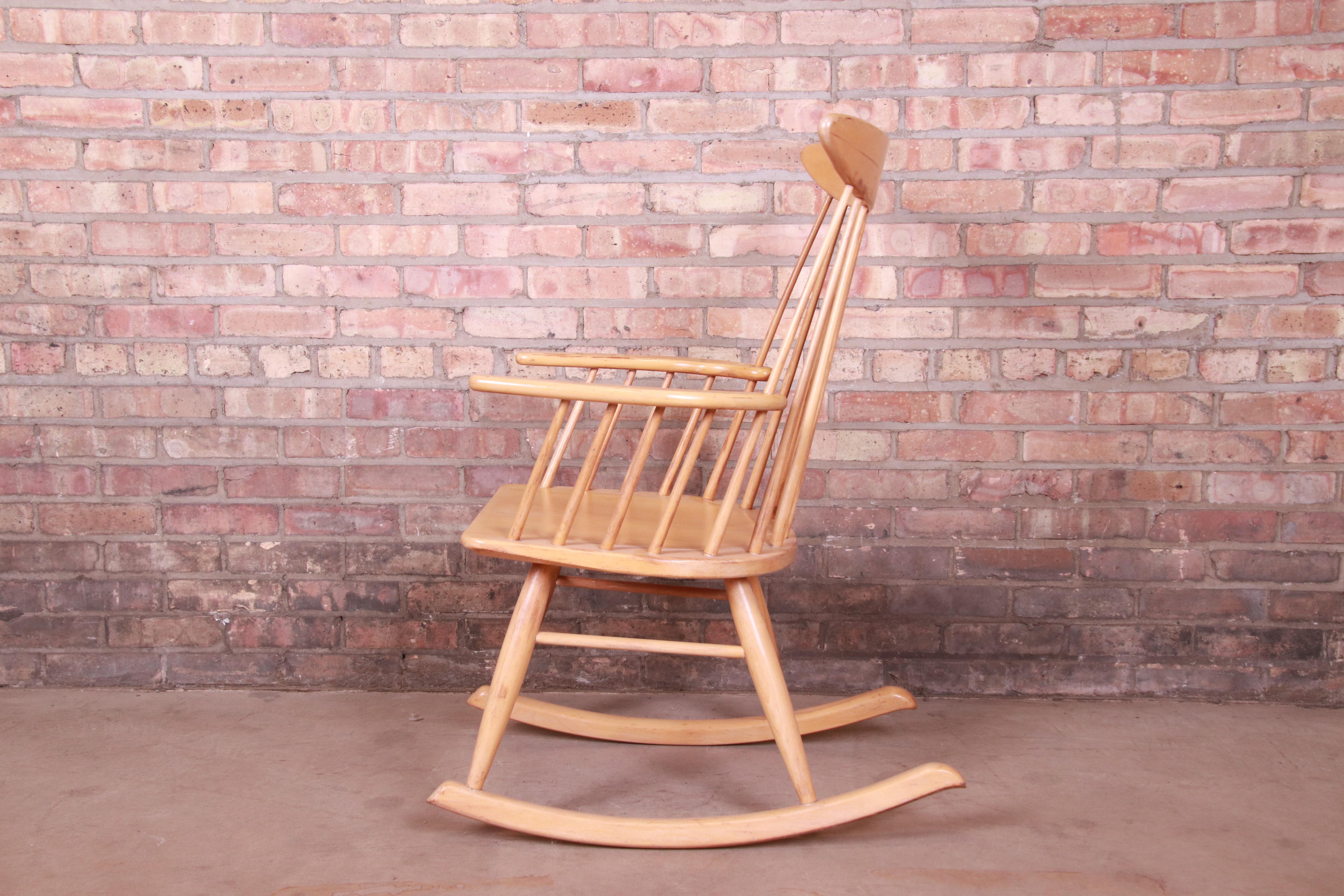 Russel Wright for Conant Ball Solid Birch Rocking Chair, 1950s 1