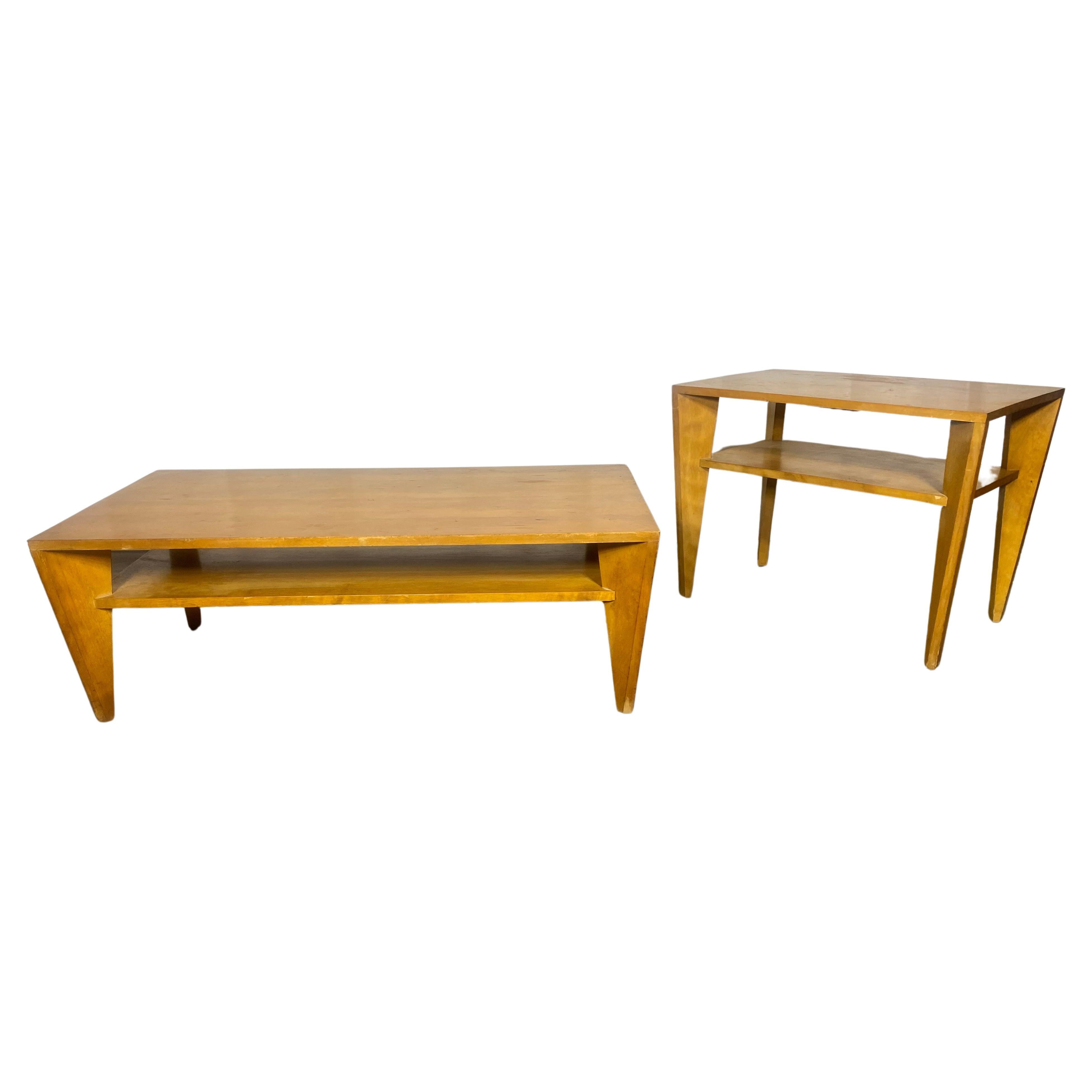Russel Wright for Conant Ball Solid Maple Coffee and Side Table, Classic Modern Design,, End / side table measures 28