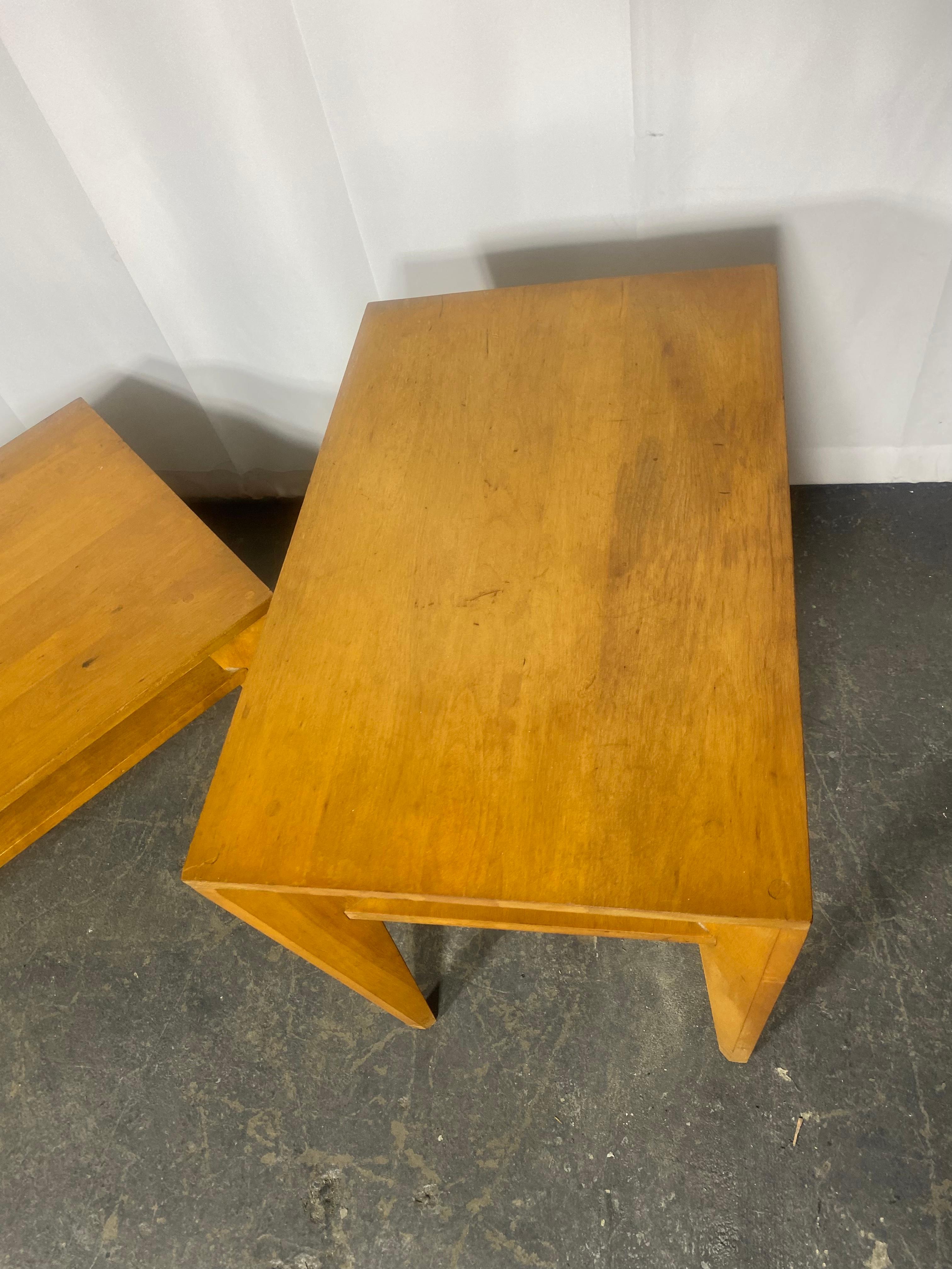 Mid-20th Century Russel Wright for Conant Ball Solid Maple Coffee and Side Table, Classic Modern For Sale