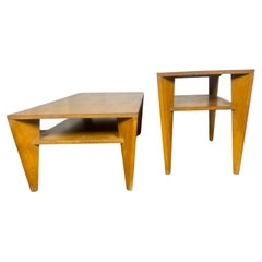 Retro Russel Wright for Conant Ball Solid Maple Coffee and Side Table, Classic Modern
