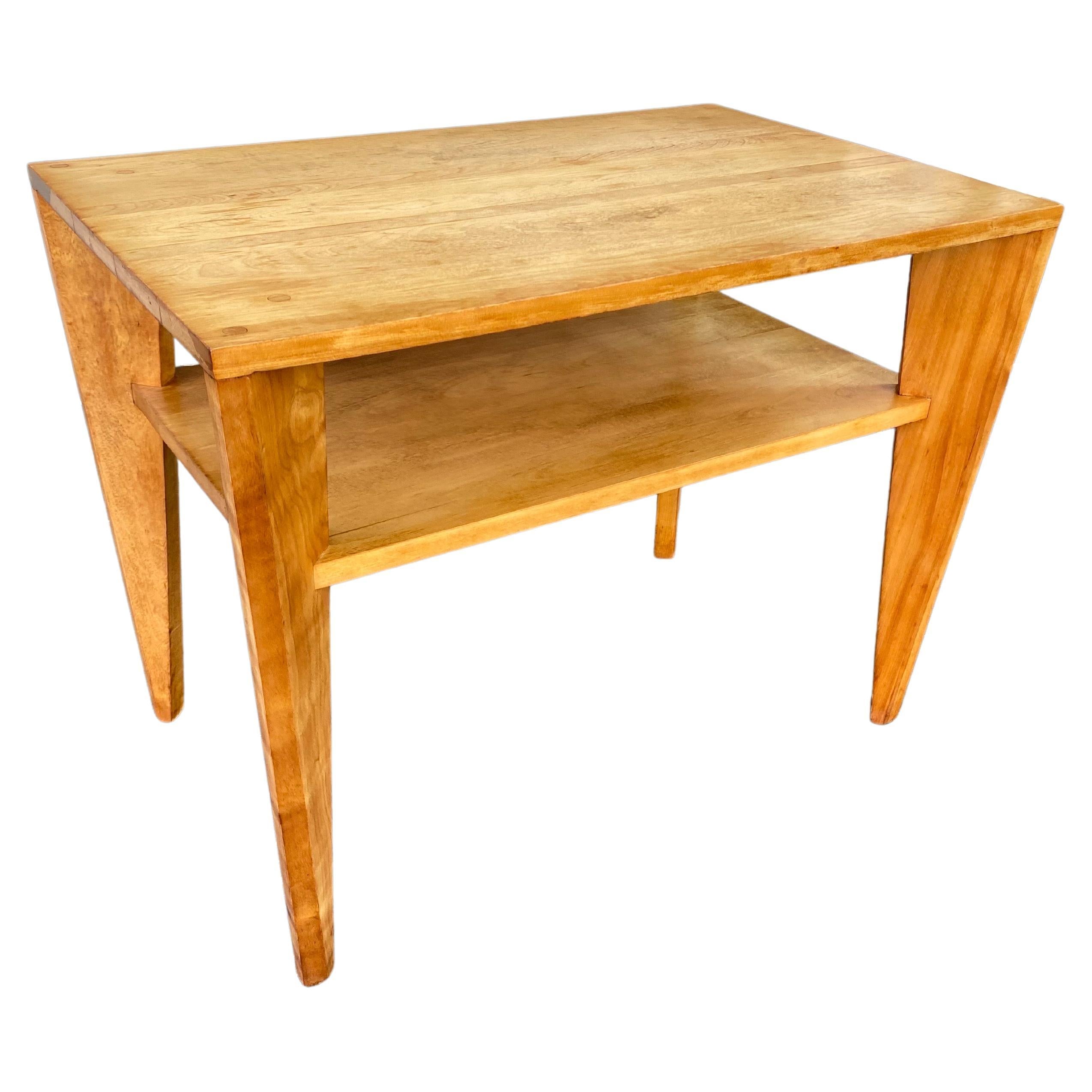 Russel Wright for Conant Ball Solid Maple Side Table For Sale