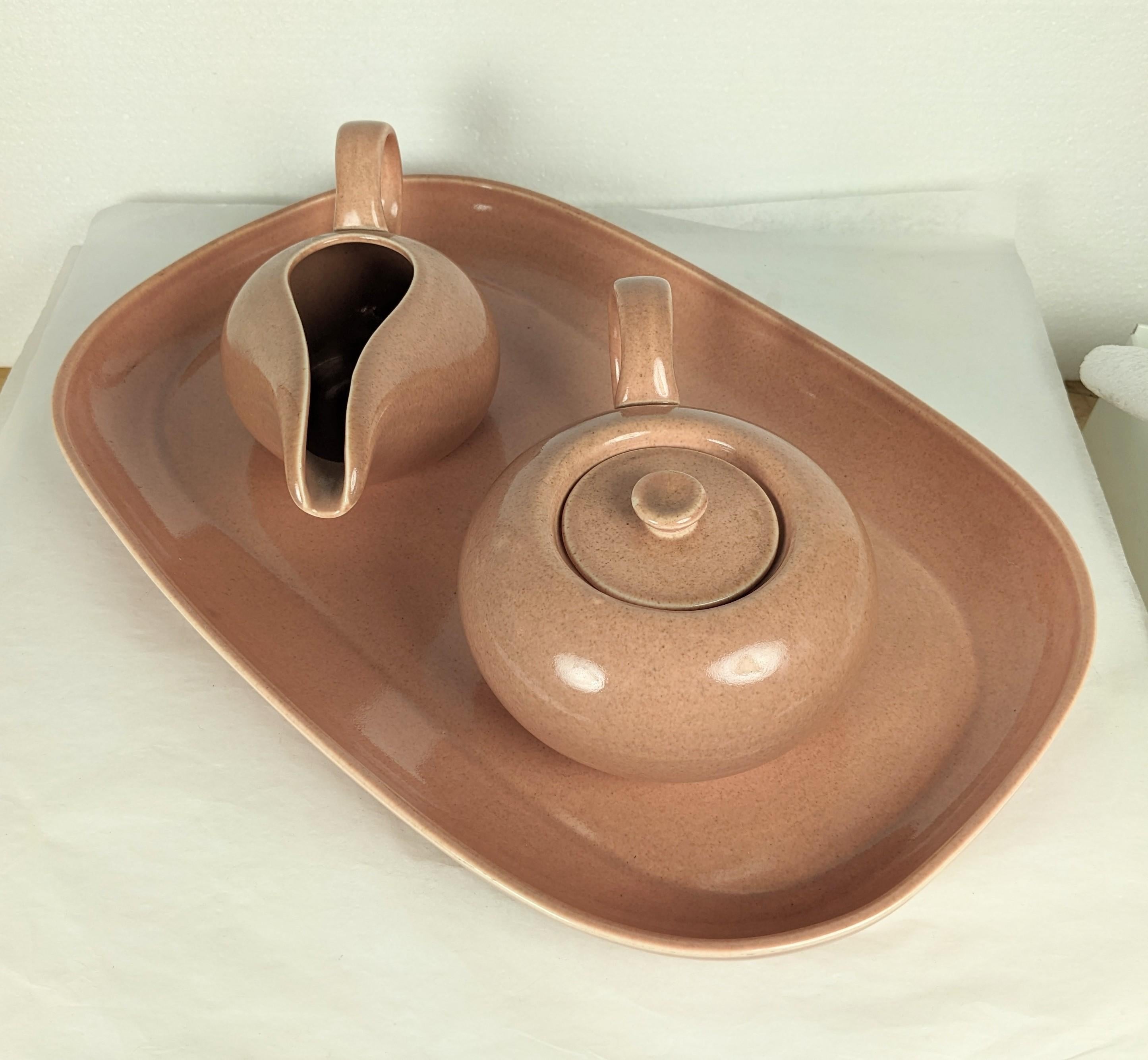 Mid-Century Modern Russel Wright Iroquois Casual Pink Set with Underplate For Sale